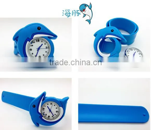 marine starfish silicone snap quartz kids watch for christmas with ROHS