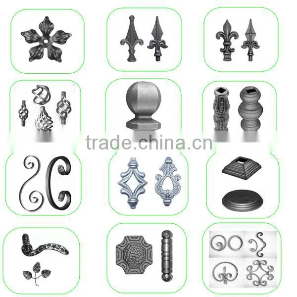 Ornamental Carbon Steel Fence Railing Wrought Iron Scroll