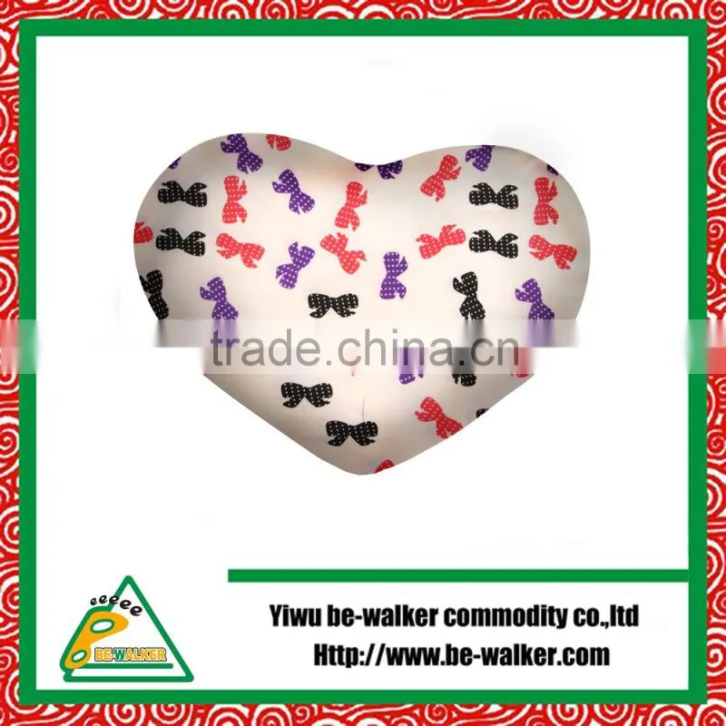 Stuffed Plate Printing Heart Shape Pillow,Inflatable Home Textile Cushion
