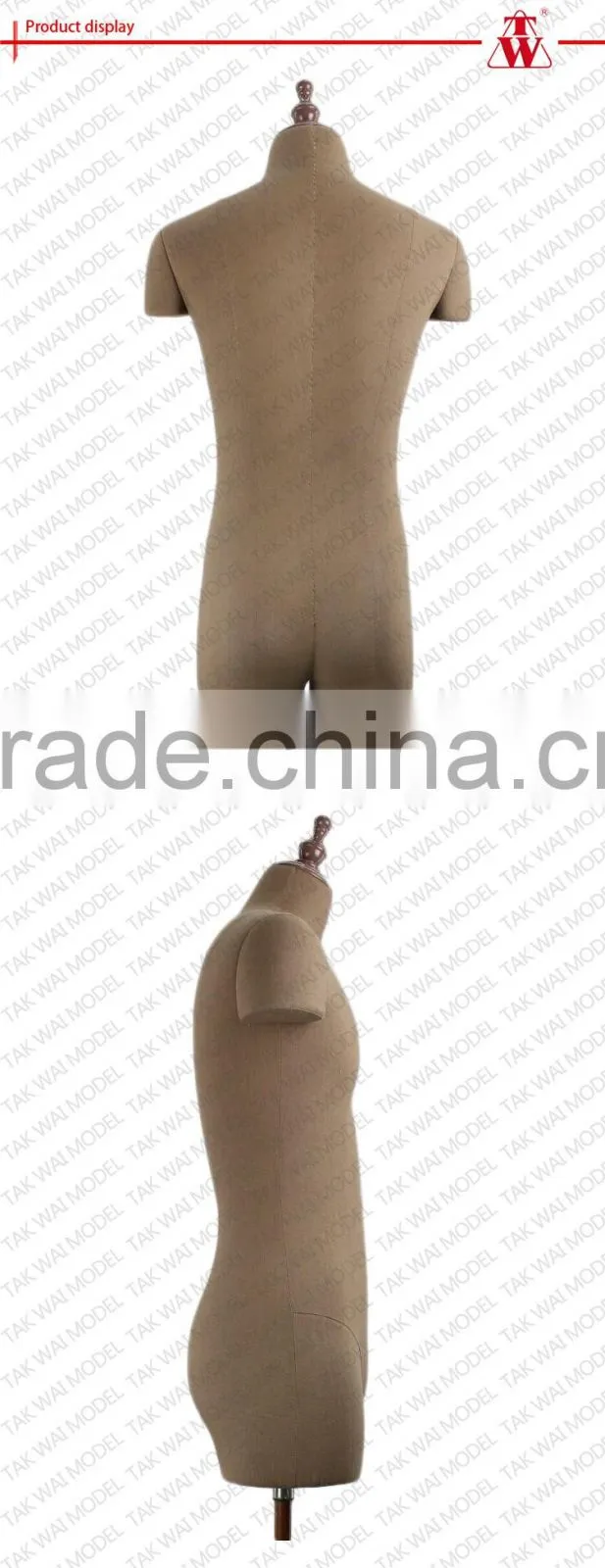 Modern muscle men half model fiberglass garment display mannequins
