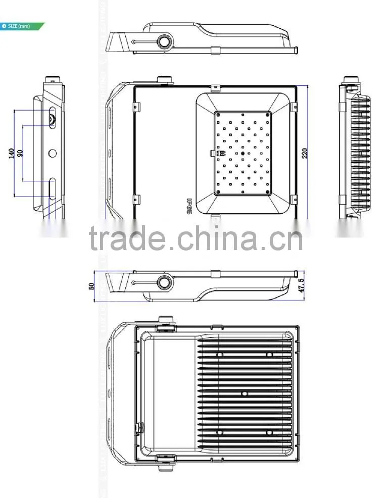2016 CE Rohs Approved Shenzhen Factory Promotional Price Meanwell Driver Free Lighting Design 50W LED Flood Light Fixture