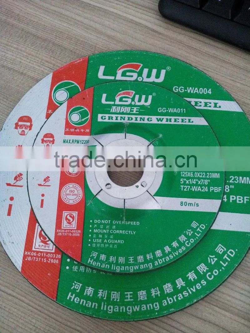 H530 125*6*16mm Depressed Center black/red grinding wheel from China factory