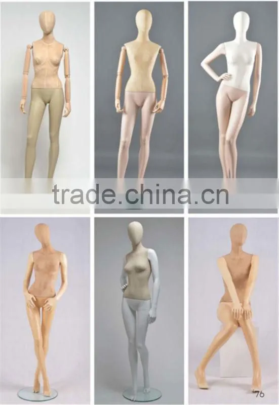 fabric dress form mannequin with wooden arms