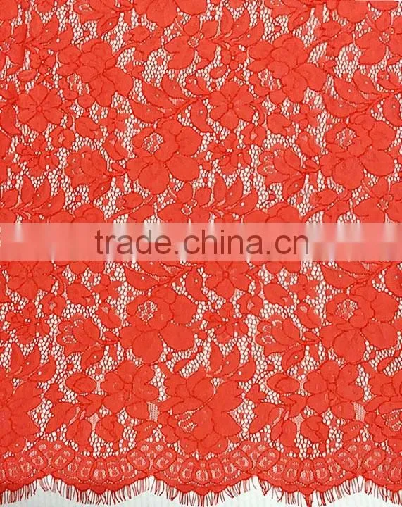 Eco-Friendly Beautiful High Quality Nylon/Cotton Eyelash Lace Fabric T8113