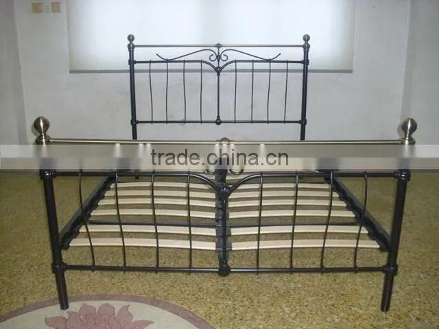 Hot selling high quality home bed bedroom furniture modern double size classic iron metal bed