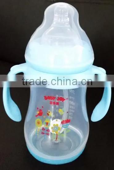 Funny baby feeder bottle color changing baby bottle with handle and straw
