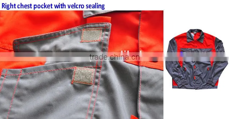 2014 Wholesale New High Quality Fashion Long Sleeves with Bib Pants European Labour Working Workwear