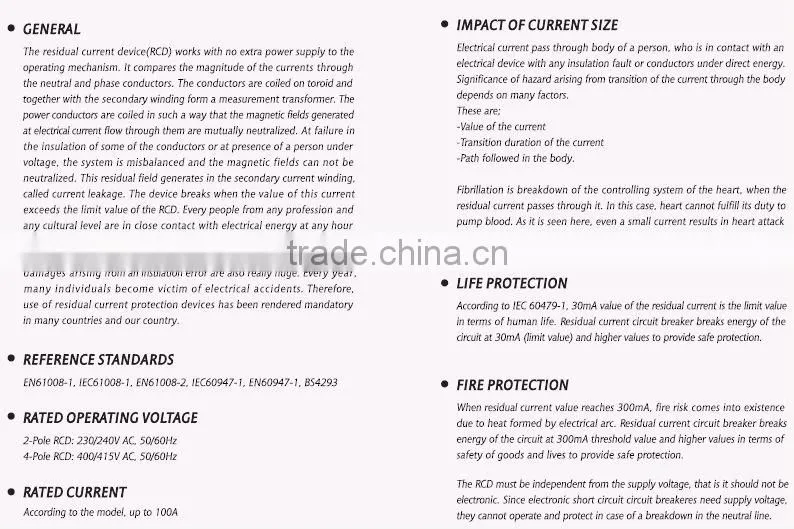 Earth leakage circuit breaker ELCB