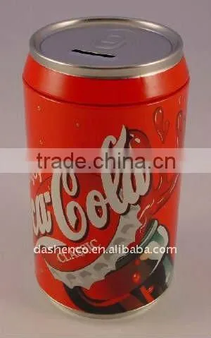 tin coin bank with clip lock