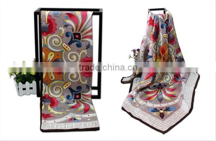 100% silk square scarf for women; twill; 14mm;