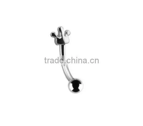Surgical Steel Crown Eyebrow Ring Body Jewelry Supplier