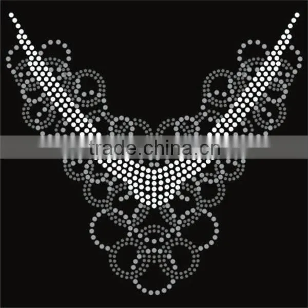 rhinestone neckline design custom made hotfix motifs