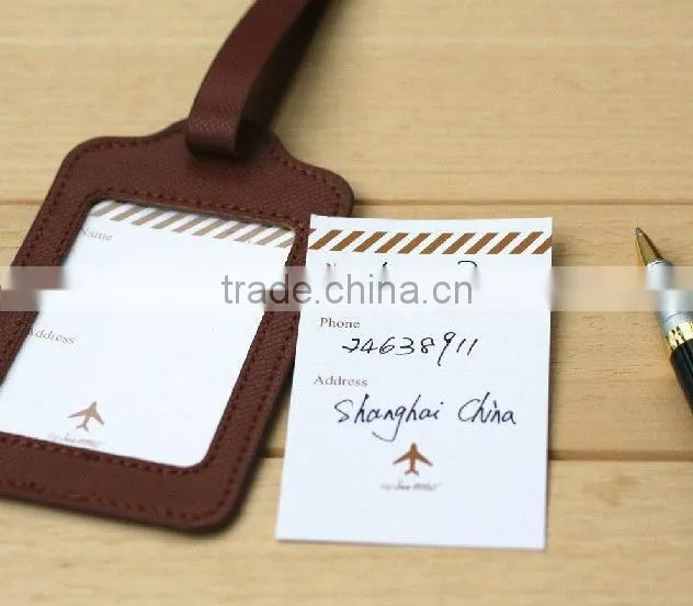 china cheap custom leather travel luggage tag,custom PU leather luggage tag for trip