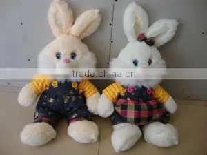 Plush Rabbit Toy, Stuffed Hare, Brown Bunny