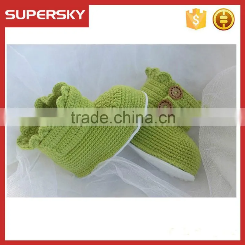 V-126 Hotsell cute knit pattern warm crochet toddler baby shoe indoor knitted newborn shoe slippers