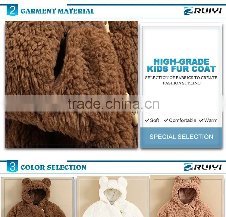 European version unisex lamb coral fleece outdoor coat for kids thick warm winter faux fur loose coat