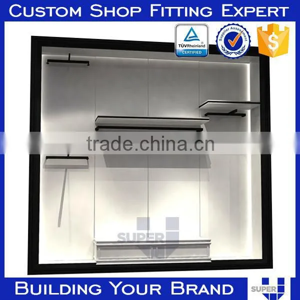 Tailor made display cabinet wood with hardware decorative iron brackets