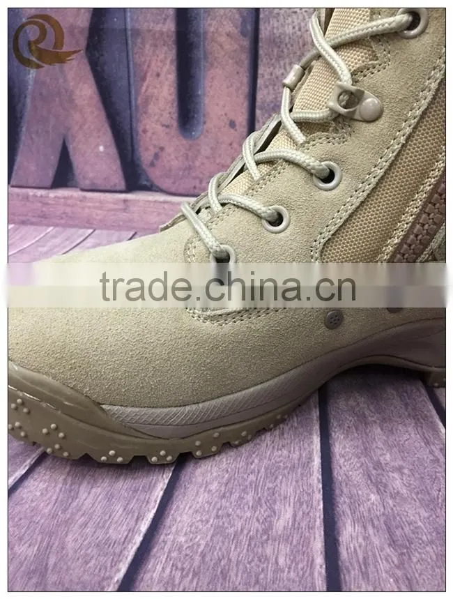 Factory direct sale hkaki leather desert combat tactical boots military with zipper