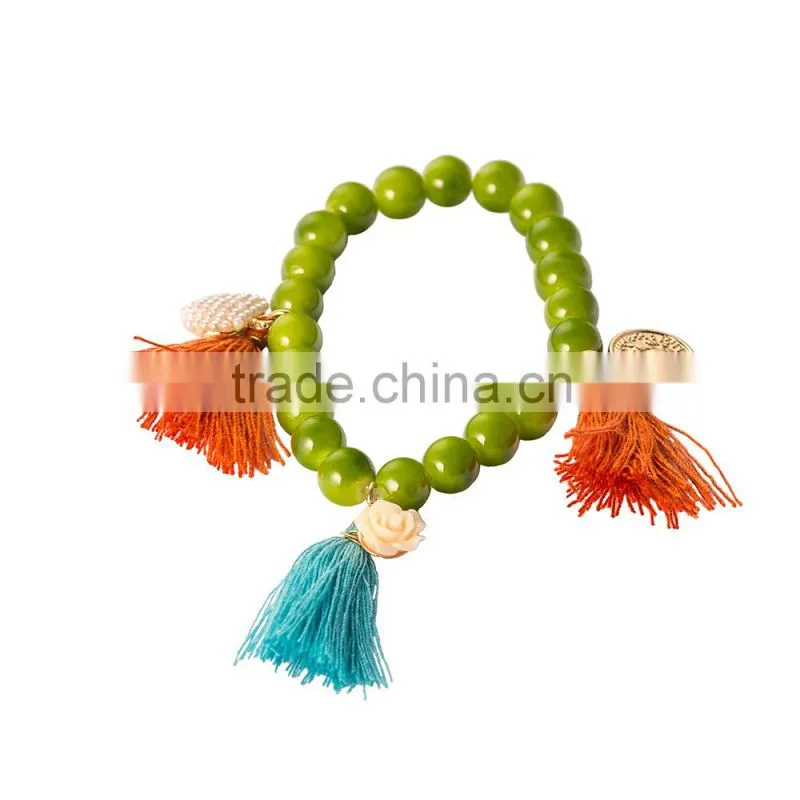 Free sample 2016 new design tassel handmade charm bracelet