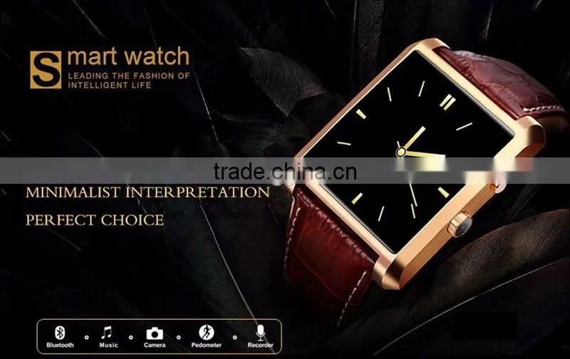 DM08 Smartwatch Luxury Leather IPS Business Wristwatch For Apple iPhone & Samsung Android Phone Luxury Bluetooth Smart Watch