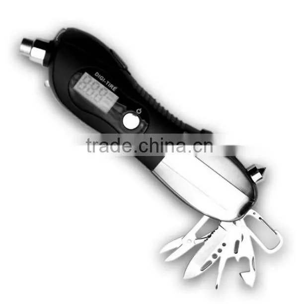 9 in1 mulfunction LCD digital tire pressure gauge