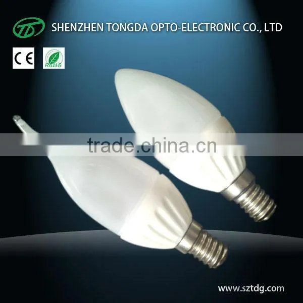 3w 5w 7w 9w dimmable e14 led candle lights (CE& Rohs)