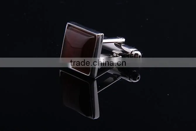 Brown Agate Inlaid Cufflink,Wholesale Gemstone Cufflink