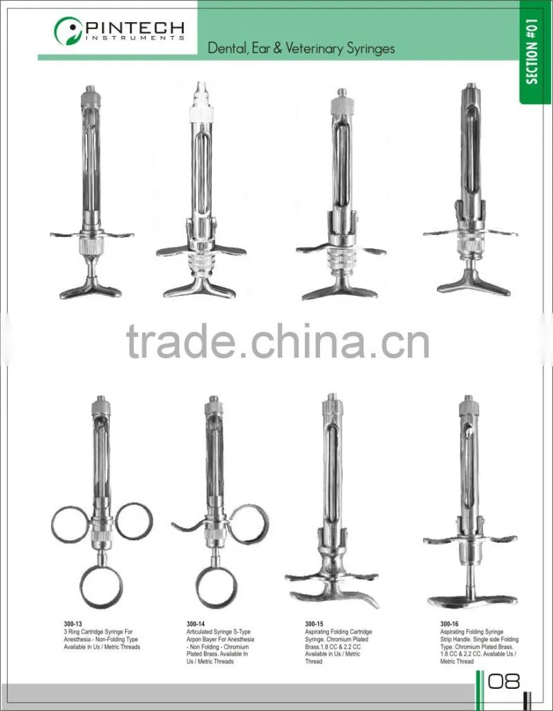 Dental Intraligamental Syringe Made of Steel Titanium Coating