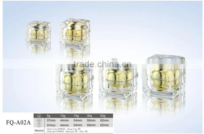 Acrylic cystal square cosmetic bottles and jars