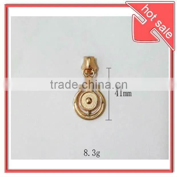 light gold metal zipper puller for bags, zipper slider
