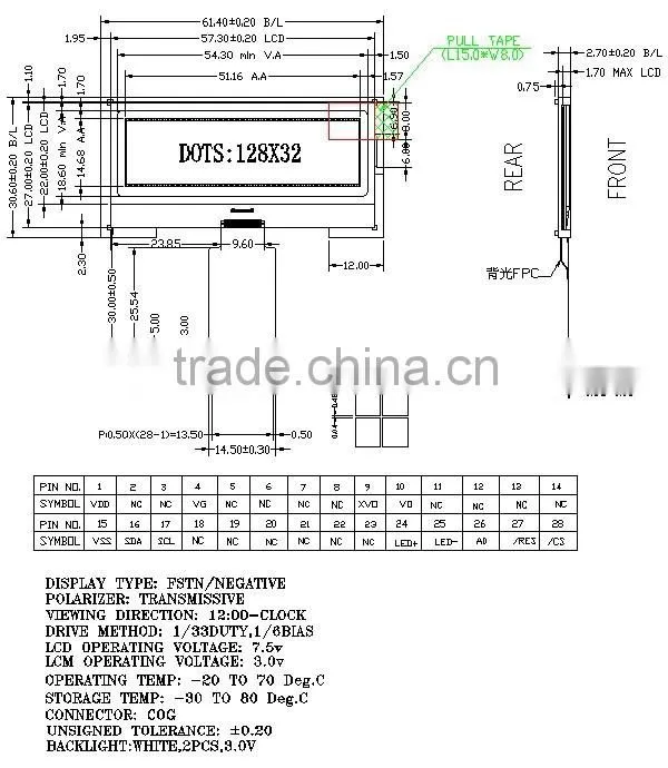 TN custom lcd TN/HTN/STN/FSTN/DFSTN lcd panel display