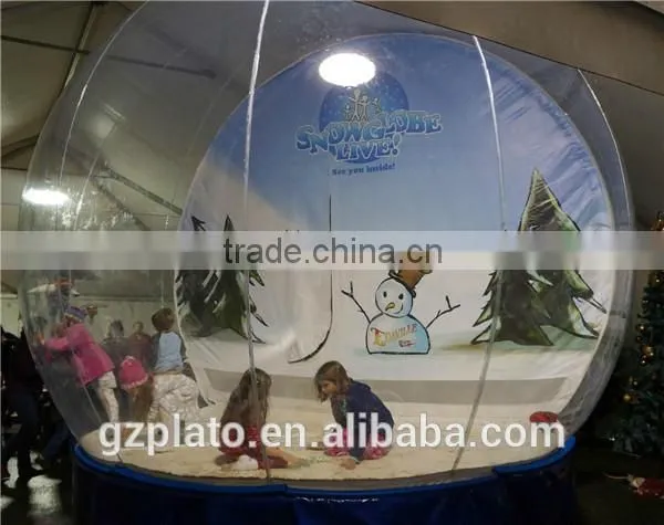 Christmas inflatable snow globe in human size, inflatable transparent globe tent