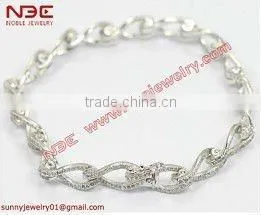 Hot cheap elegant 925 silver bangle jewelry,slim micro pave setting silver and cz bangle jewellery,fashion trendy silver bangle