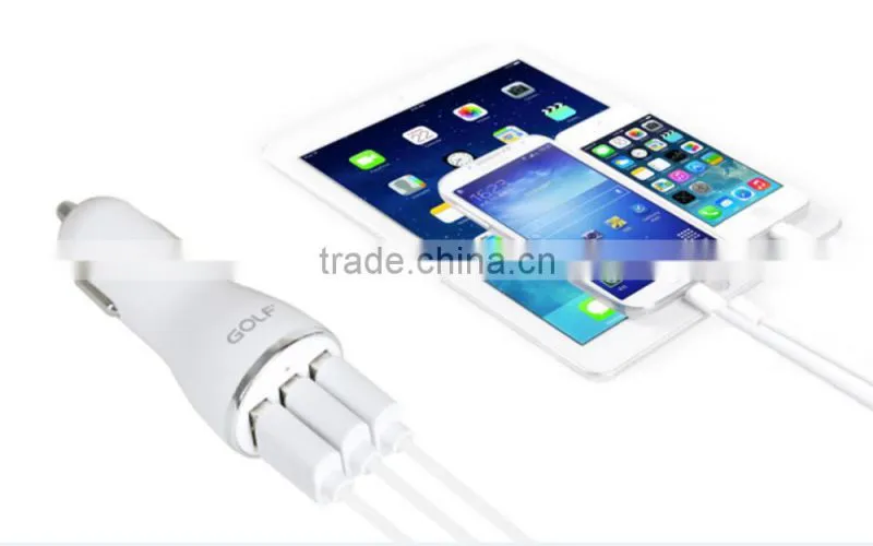 3 Port USB Certified Car Charger Quick Charge With Smart High Quality 3 Usb Car Charger Adapter For Samsung Galaxy device
