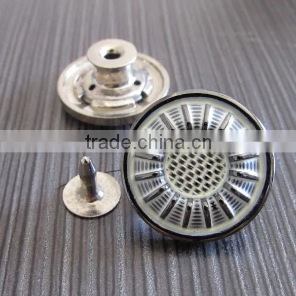 plated white grave jeans buttons and rivets