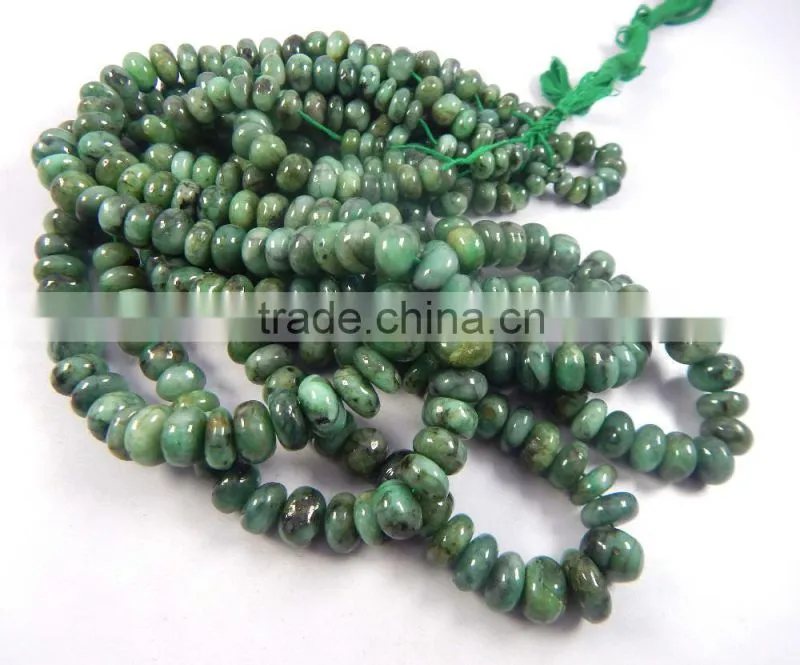 Natural Emerald roundel beads, emerald beads