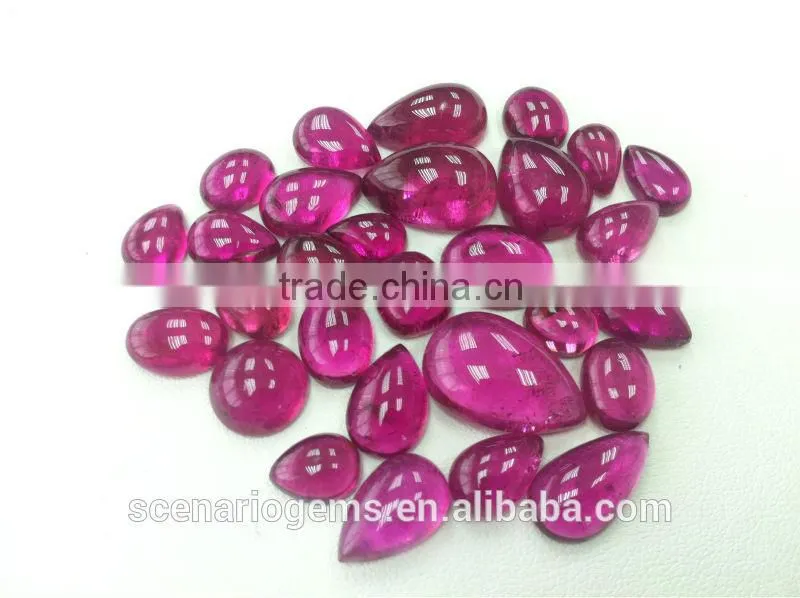 #AZZZ Natural Multi-Shape Free Size Cabs Loose Stone Rubellite Cabochon