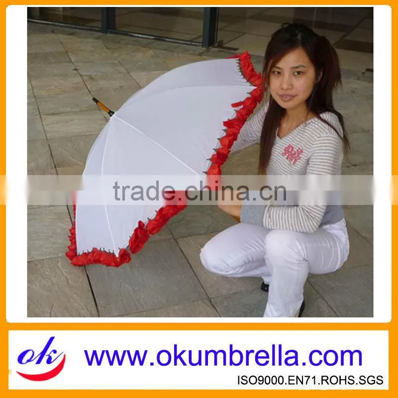 fashion straight lady roses umbrella