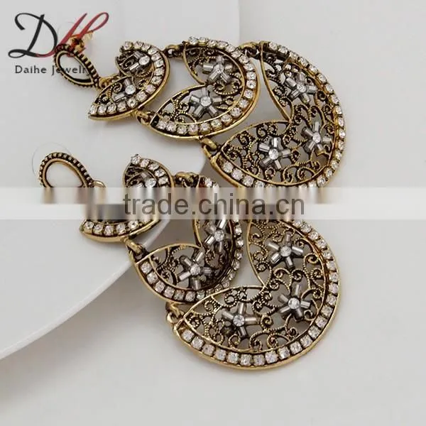 Women's Vintage Bohemian Boho Style Tibetan Carved Beads Tassel Dangle Earrings