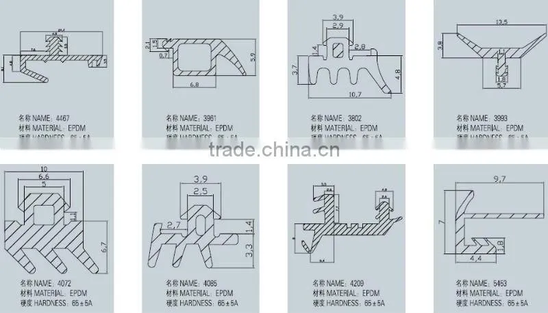EPDM rubber profile for Wooden windows&doors