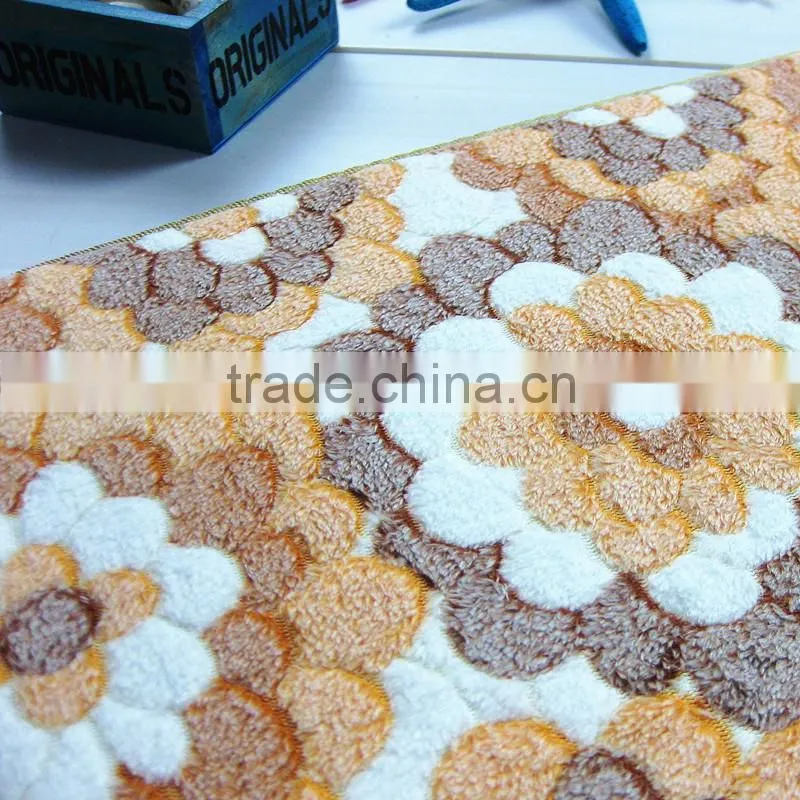 flower pattern coral velvet anti-slip rugs water absorb mat