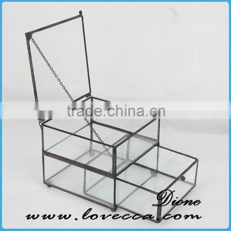 Black Hand Painted photo Picture display case with lock Gallery