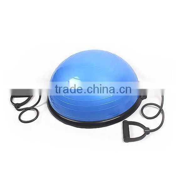 Yoga Fitness Ball Balance Trainer Balancing Ball Half With Resistance Band Inflator Pump Gym Trainer Ball