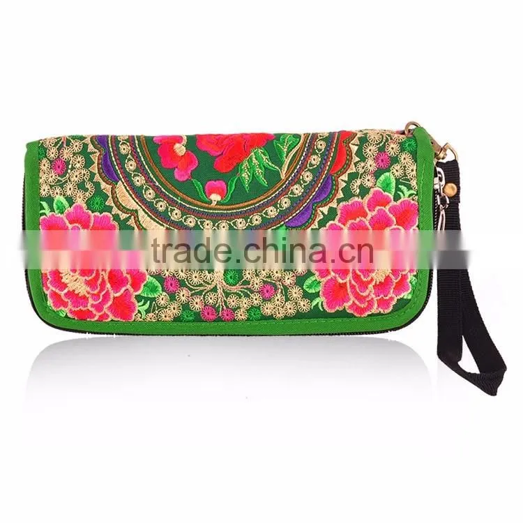 China enthnic style embroidery purse woman money clip