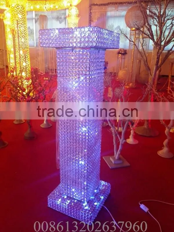 Foshan lighted aisle stands for weddings, crystal pillars stands manufacturer