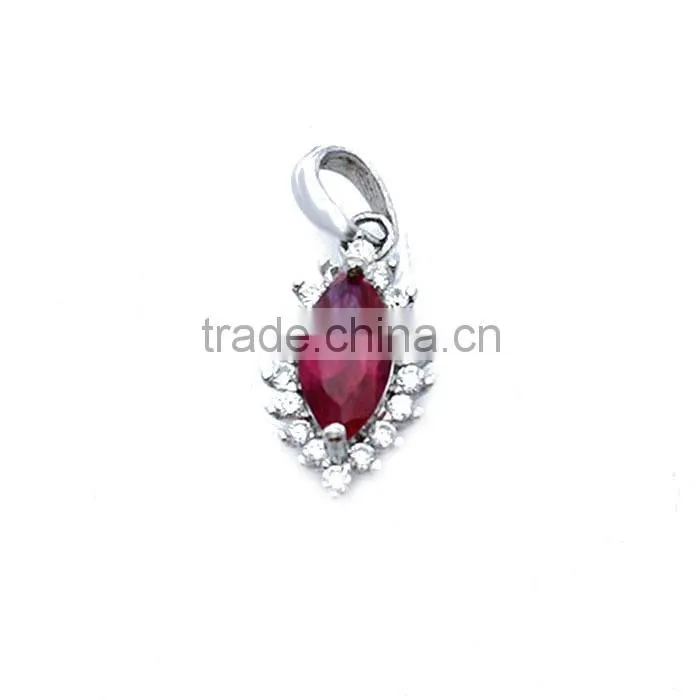 Handmade Designer Gemstone Charms Jewelry Ruby Silver Charms Pendant