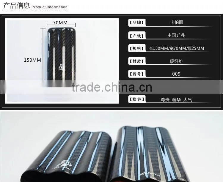 3K twill Carbon Fiber Cigar Case Holder 3 Tube Portable High-end Humidor Gloss Finish Travel Cigar holde