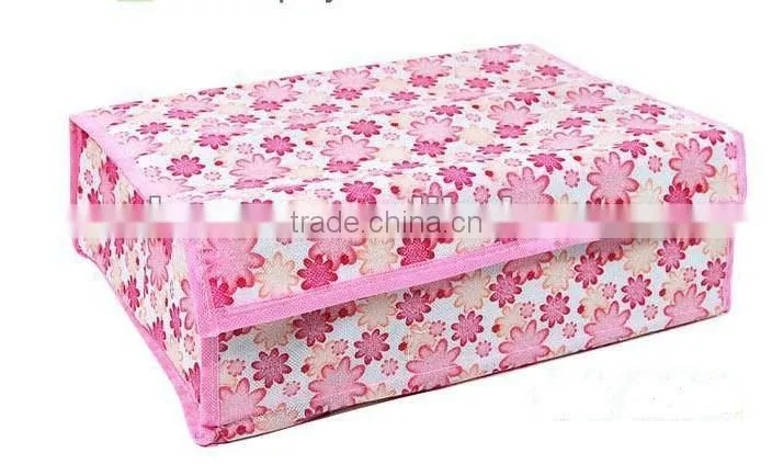 Non-woven fabric storage box, 16 grids soft cover storage box, pink color storage box