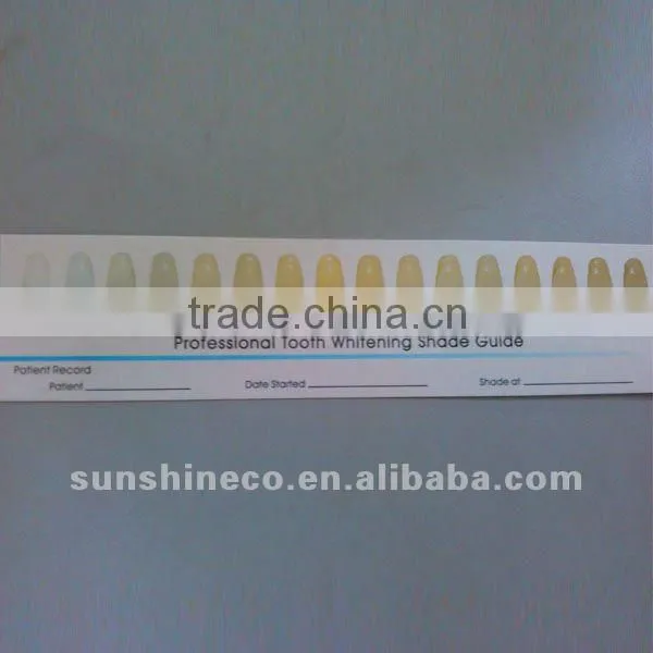PAPER SHADE GUIDE,TOOTH WHITENER,TOOTH WHITENING PAPER SHADE GUIDE