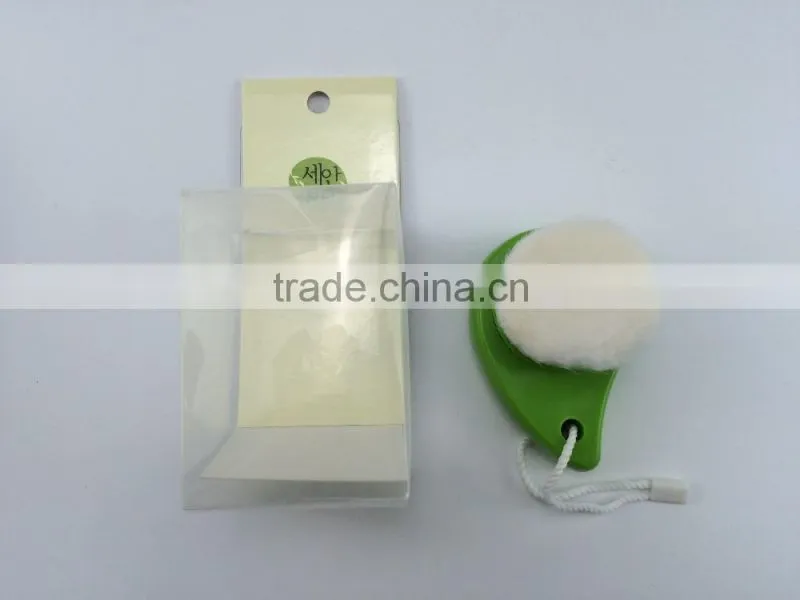 2015 Best selling plastic green handle face cleaning non-electric facial brush